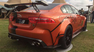 Jaguar XE SV Project 8 - red Goodwood rear