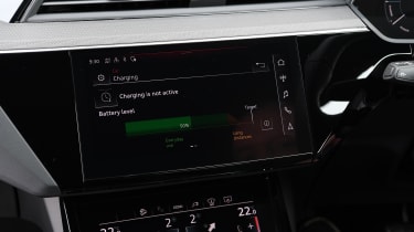 Audi Q8 e-tron - infotainment touchscreen displaying vehicle charging status