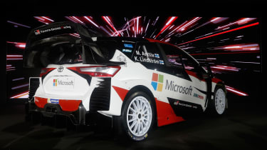 New Toyota Yaris WRC rally car - reveal rear quarter