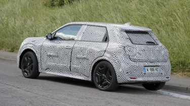 Nissan Micra test car (camouflaged) - rear 3/4