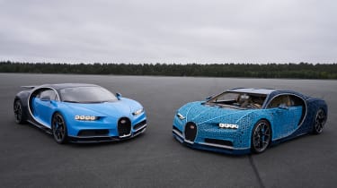 Lego Bugatti Chiron - side by side