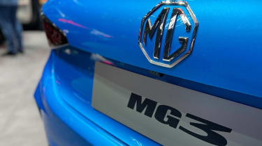 MG3 on Geneva Motor Show stand - tailgate badge