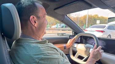 Thomas Geiger driving the AUDI E5 Sportback