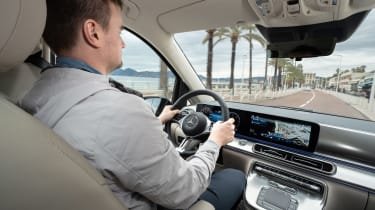Alastair Crooks driving the Mercedes V-Class