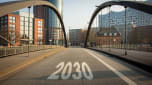 Road with &#039;2030&#039; marking