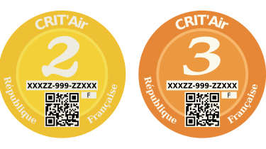 French Crit’Air clean air zone stickers 2 and 3