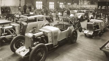 Aston Martin MkII production at Victoria Road, Feltham circa 1935