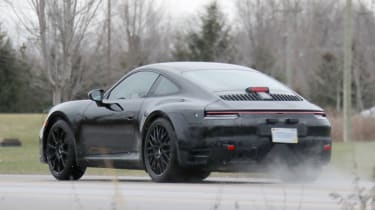 Porsche 911 spy rear quarter
