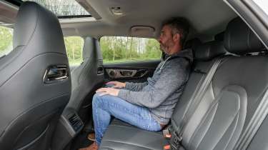 2024 Omoda 5 prototype - rear seats with Auto Express deputy editor, Richard Ingram