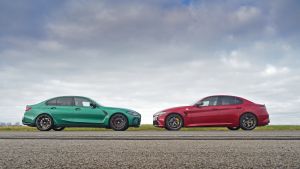 BMW M3 Competition vs Alfa Romeo Giulia Quadrifoglio - side