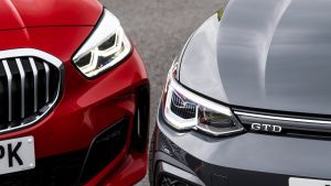 VW Golf GTD vs BMW 120d - headlights