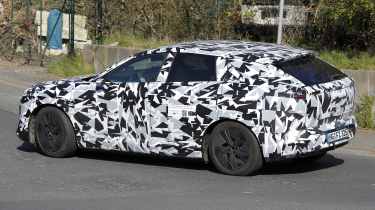 Mazda CX-6e spy shots - rear angled