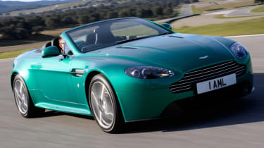 Aston Martin V8 Vantage S roadster convertible front tracking