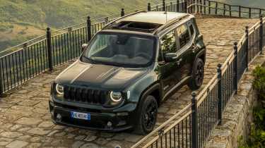 Jeep Renegade North Star - front overhead with the roof open