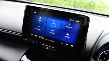Toyota Yaris Cross - infotainment screen displaying homescreen menu