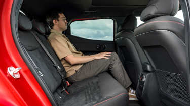 Tom Jervis sat in the back of the Hyundai Ioniq 3