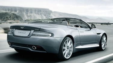 Aston Martin Virage Volante convertible rear tracking