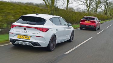 MG4 Xpower and Cupra Leon - rear tracking