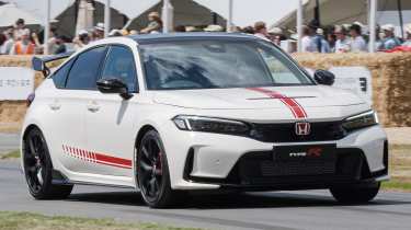 Honda Civic Type R Ultimate Edition - front tracking up the Goodwood hill
