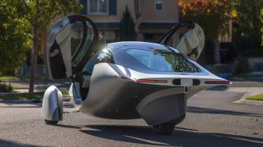 Aptera Solar Car - rear 3/4 doors open