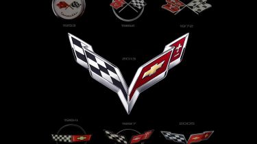 2014 Chevrolet Corvette crossed flags logo