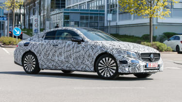Mercedes E-Class Coupe spies side front