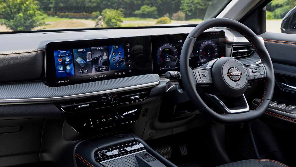 New Nissan Kicks Rock Creek interior showcasing digital screens and modern cockpit