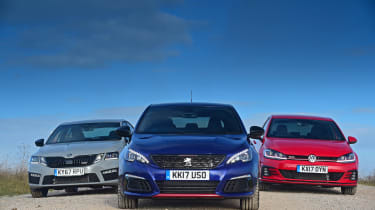 Peugeot 308 GTi vs VW Golf GTI vs Skoda Octavia vRS - static header