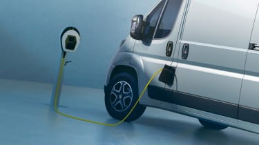2024 Vauxhall Movano Electric plugged into charger