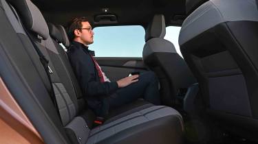 Vauxhall Grandland - rear seats with Auto Express Consumer reporter, Tom Jervis