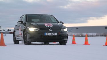 VW Golf winter tyre testing - front