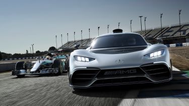 Mercedes-AMG Project ONE and Formula 1 car