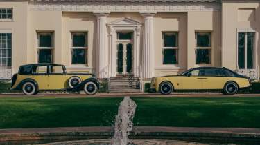 Rolls-Royce Phantom Goldfinger - side profile with vintage Phantom