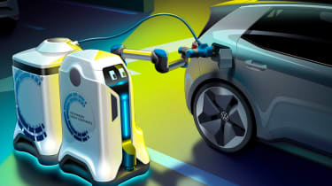 Volkswagen EV charging robot - front