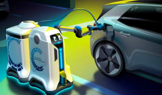 Volkswagen EV charging robot - front