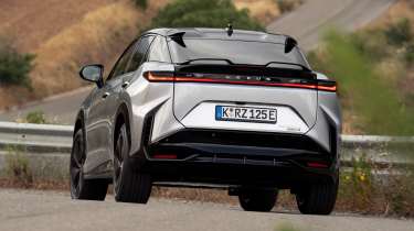 Lexus RZ 550e F Sport - rear cornering