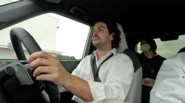 Jordan Katsianis driving the Honda Super-N prototype