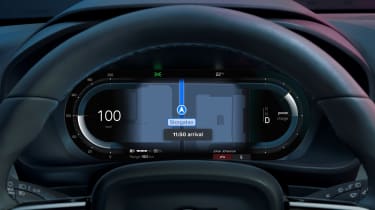 Volvo dashboard screen displaying Apple CarPlay navigation