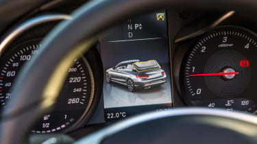 Mercedes C-Class Cabriolet - dials roof down