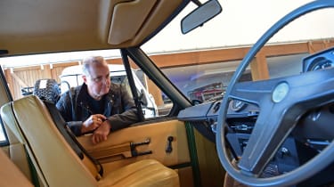 Auto Express editor-in-chief Steve Fowler looking at the interior of a first-generation Range Rover