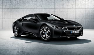 BMW i8 protonic frozen black front quarter