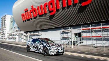 Polestar 4 SUV - front angled Nurburgring