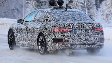 2018 Audi A6 spy shot rear quarter
