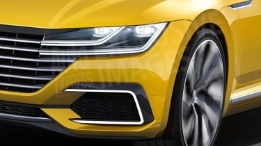 VW Passat CC watermarked render front detail