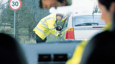 Policeman and motorist