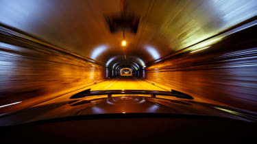 Jaguar F-Type SVR Tunnel Run - down tunnel