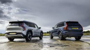 Kia EV9 and Volvo XC90 - rear static 