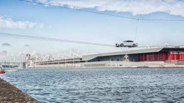 Jaguar XF London high wire launch stunt