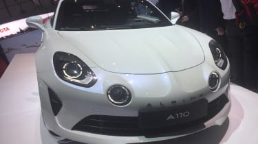 Alpine A110 Geneva show - full front white