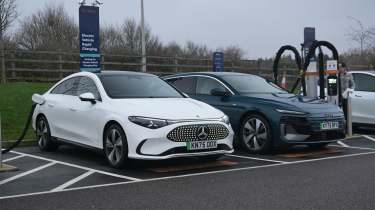 Winter range test - Mercedes and Audi charging